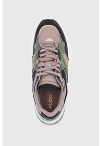 Aldo Buty kolor beżowy na platformie. Nosek buta: okrągły. Zapięcie: sznurówki. Kolor: beżowy. Materiał: guma. Obcas: na platformie #5