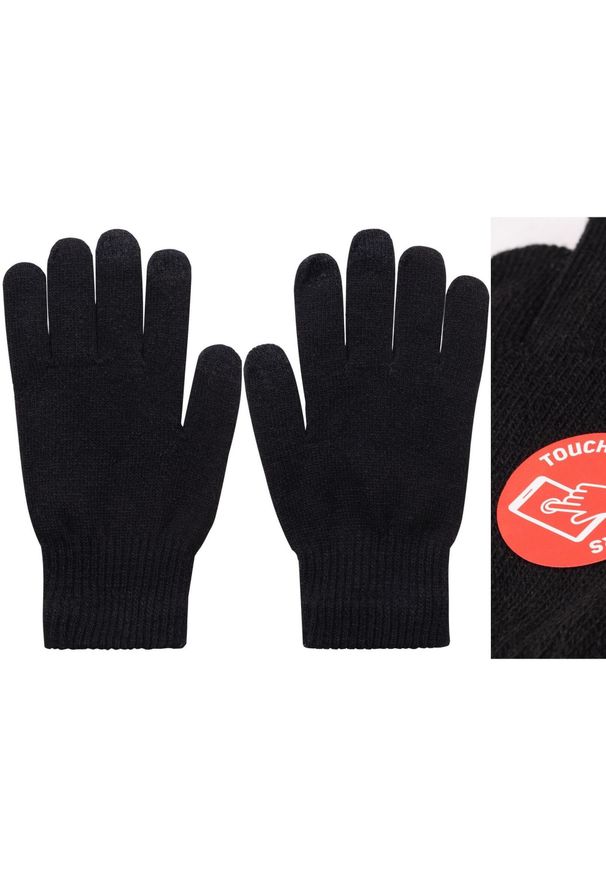 MARTES - Cienkie rękawiczki Touch Screen Martes Safby. Kolor: czarny. Materiał: dzianina. Sezon: zima, jesień. Sport: turystyka piesza