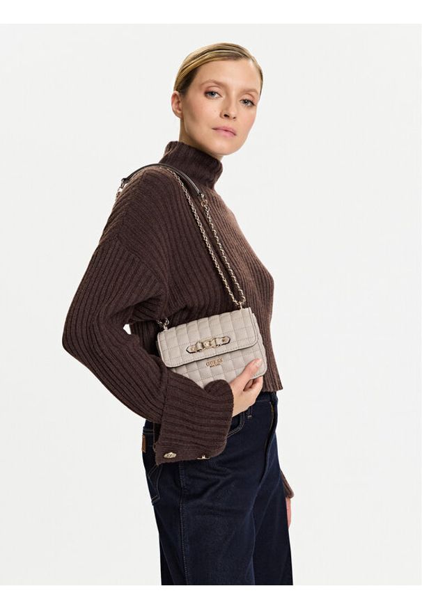 Guess Torebka Nadira Mini HWQG84 24780 Beżowy. Kolor: beżowy. Materiał: skórzane