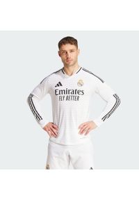 Adidas - Koszulka Real Madrid 24/25 Long Sleeve Home Authentic. Kolor: biały. Materiał: materiał. Długość rękawa: długi rękaw