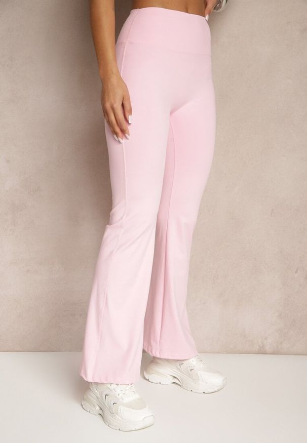 Renee - Różowe Spodnie Dzwony Legginsy High Waist Onellin. Okazja: na uczelnię, na co dzień. Stan: podwyższony. Kolor: różowy. Styl: casual, retro, elegancki