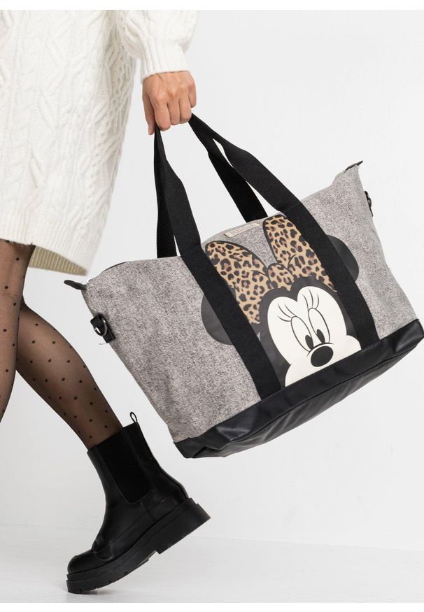bonprix - Torba weekender Myszka Miki. Kolor: szary
