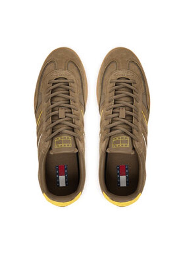 Tommy Jeans Sneakersy The Greenwich Edge EM0EM01609 Brązowy. Kolor: brązowy. Materiał: skóra, zamsz