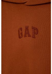 GAP Bluza dziecięca kolor brązowy z kapturem gładka. Typ kołnierza: kaptur. Kolor: brązowy. Materiał: dzianina. Wzór: gładki #2