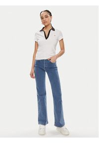 Tommy Jeans Polo Contrast DW0DW17225 Biały Slim Fit. Typ kołnierza: polo. Kolor: biały. Materiał: bawełna #3