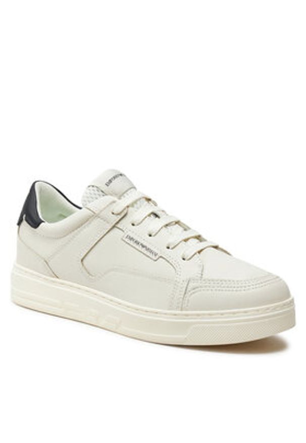 Emporio Armani Sneakersy X4X568 XN162 U065 Biały. Kolor: biały. Materiał: skóra