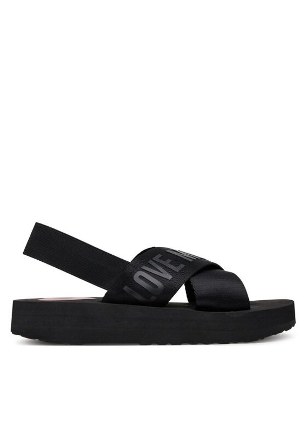 Love Moschino - LOVE MOSCHINO Sandały JA16214G0MIX4000 Czarny. Kolor: czarny. Materiał: materiał