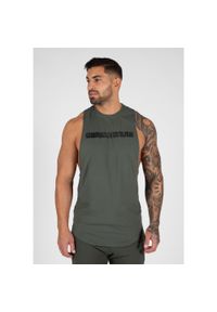 GORILLA WEAR - Tank top fitness męski Milo Drop Armhole. Kolor: zielony. Sport: fitness