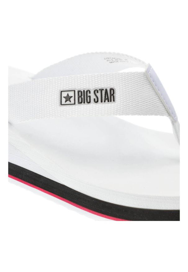 Big-Star - Białe Klapki Big Star Wygodne Wsuwane Obuwie Damskie. Okazja: na plażę, na spacer. Kolor: biały. Sezon: lato. Obcas: na platformie. Styl: klasyczny