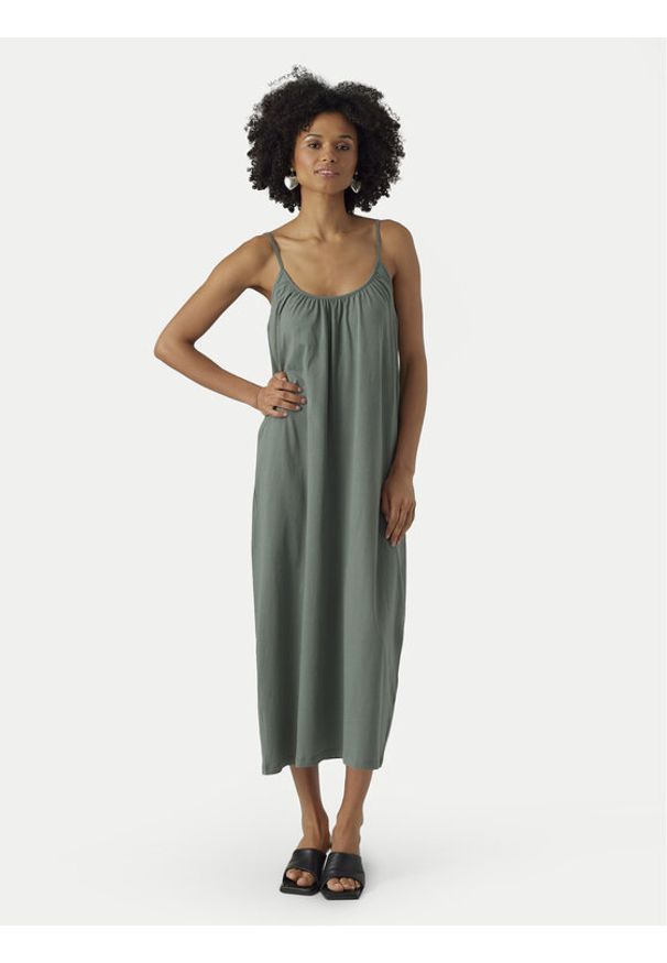 Vero Moda Sukienka letnia Luna 10286077 Zielony Regular Fit. Kolor: zielony. Materiał: syntetyk, bawełna. Sezon: lato