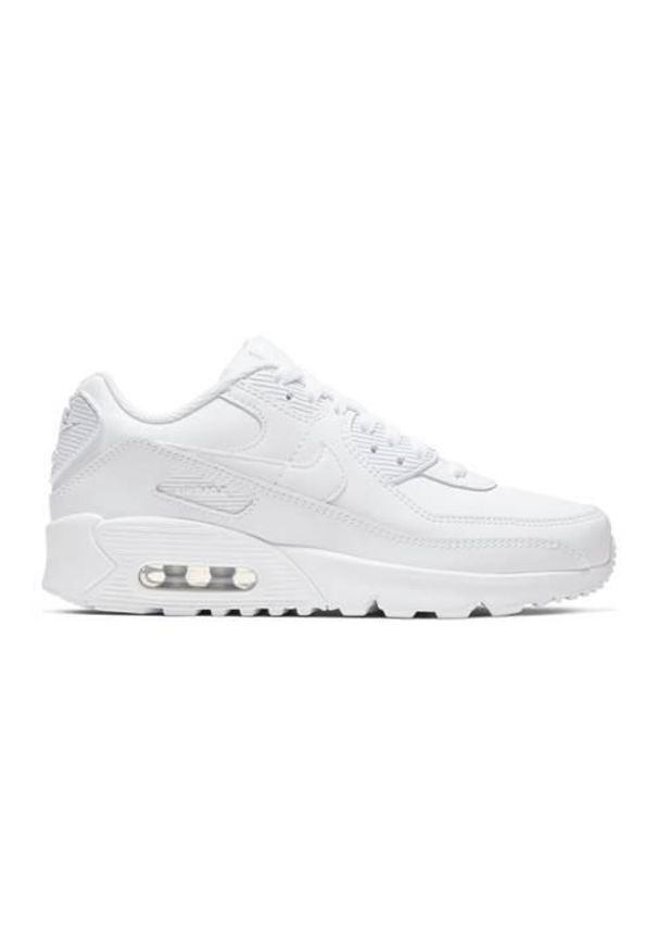 Buty do chodzenia dla dzieci Nike Air Max 90 Ltr. Zapięcie: sznurówki. Kolor: biały. Materiał: tkanina, materiał, skóra, syntetyk. Szerokość cholewki: normalna. Model: Nike Air Max 90, Nike Air Max. Sport: turystyka piesza
