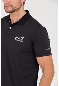 EA7 Emporio Armani - EA7 Czarna męska koszulka polo Ventus 7, Rozmiar M. Typ kołnierza: polo. Kolor: czarny #7