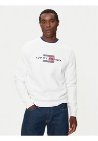 TOMMY HILFIGER - Tommy Hilfiger Bluza MW0MW35541 Biały Regular Fit. Kolor: biały. Materiał: bawełna