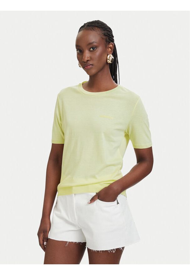 Patrizia Pepe T-Shirt 2M4542/J419-Y841 Żółty Regular Fit. Kolor: żółty. Materiał: bawełna