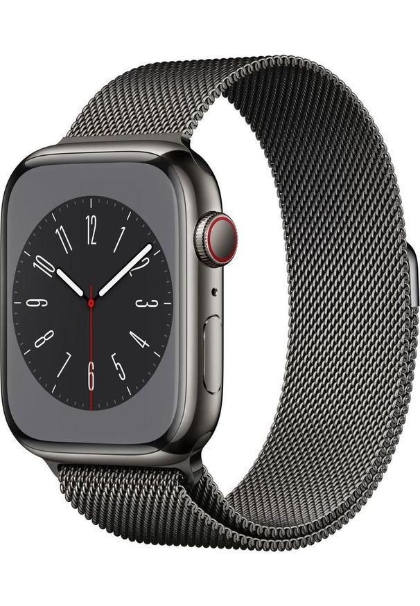 APPLE - Smartwatch Apple Watch 8 GPS + Cellular 41mm Graphite Stainless Steel Grafitowy (MNJM3FD/A). Rodzaj zegarka: smartwatch. Kolor: szary