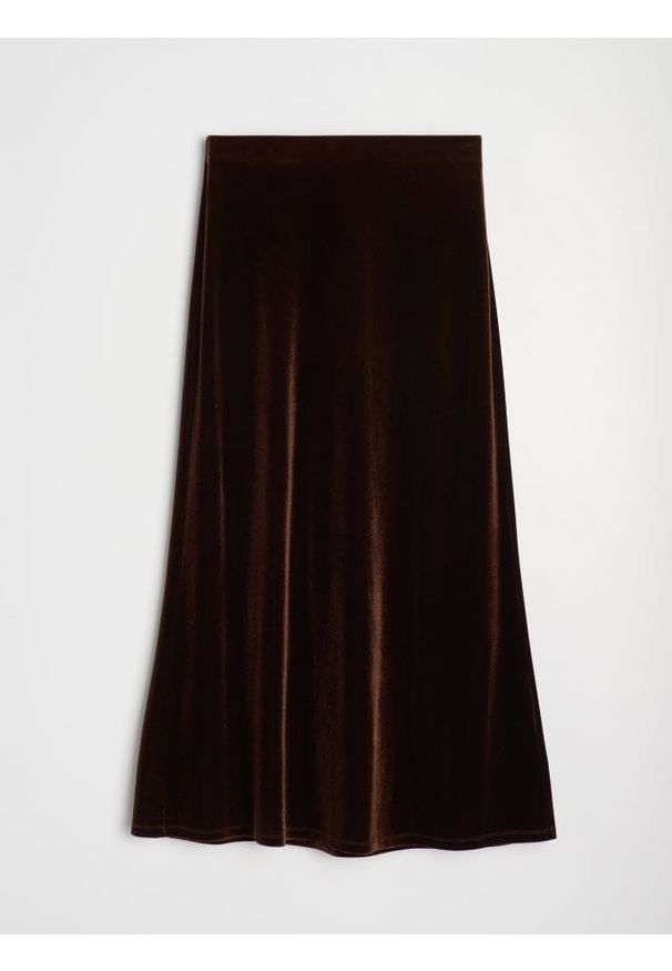 Sinsay - Spódnica maxi z gumką w pasie - brązowy. Kolor: brązowy
