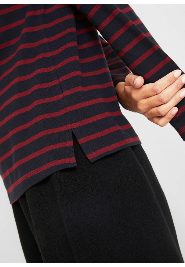 bonprix - Shirt z długim rękawem i dekoltem w łódkę (2 szt.). Kolor: czarny. Długość rękawa: długi rękaw. Długość: długie