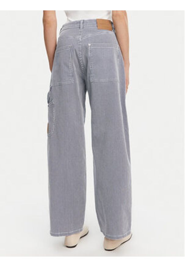 Munthe Jeansy Fancie 251141425106 Granatowy Wide Leg. Kolor: niebieski