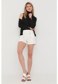 Guess sweter damski kolor czarny lekki z golfem. Typ kołnierza: golf. Kolor: czarny. Materiał: materiał, dzianina, wiskoza #4