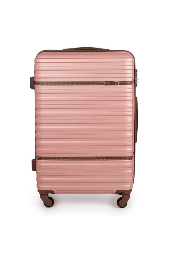 Solier - Walizka podróżna twarda duża XL 26' STL957 różowa. Kolor: różowy. Materiał: materiał
