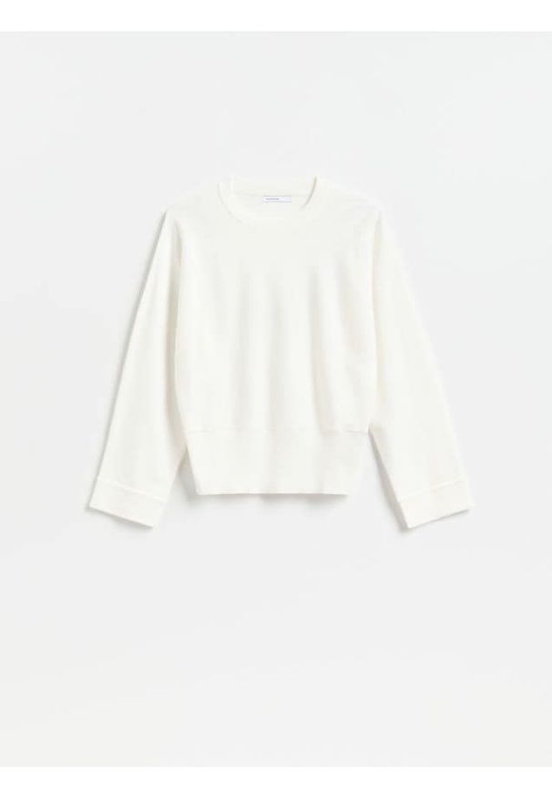 Reserved - Sweter z lyocellem - złamana biel. Materiał: dzianina