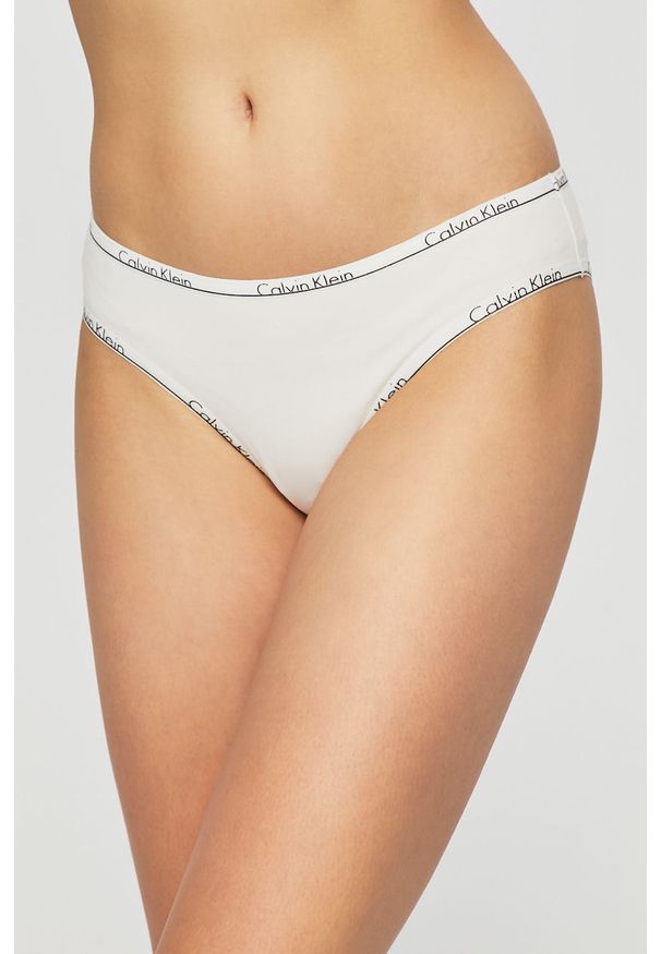 Calvin Klein Underwear - Figi (2-pack). Kolor: biały. Materiał: bawełna, materiał, dzianina, elastan. Wzór: gładki