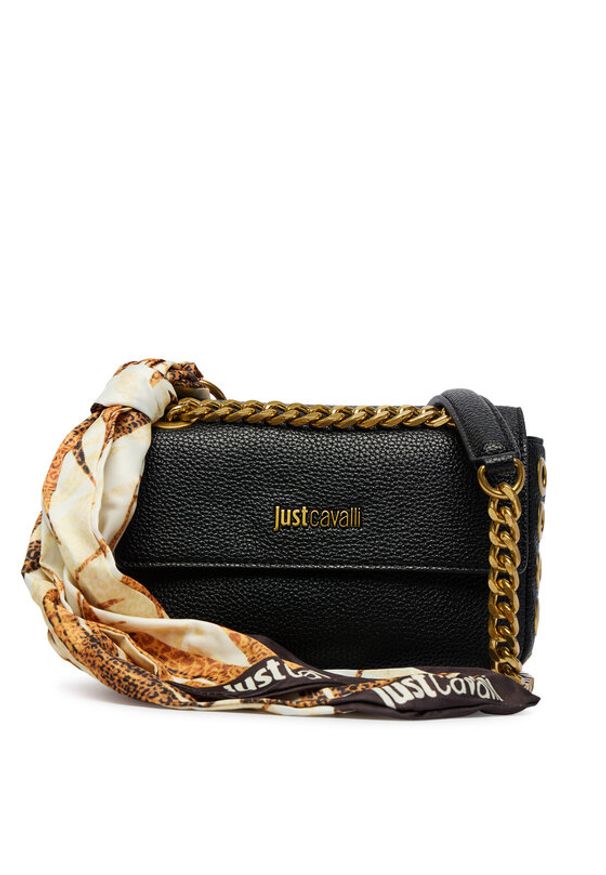 Just Cavalli Torebka 80RA4BF5 ZSB81 Czarny. Kolor: czarny. Materiał: skórzane