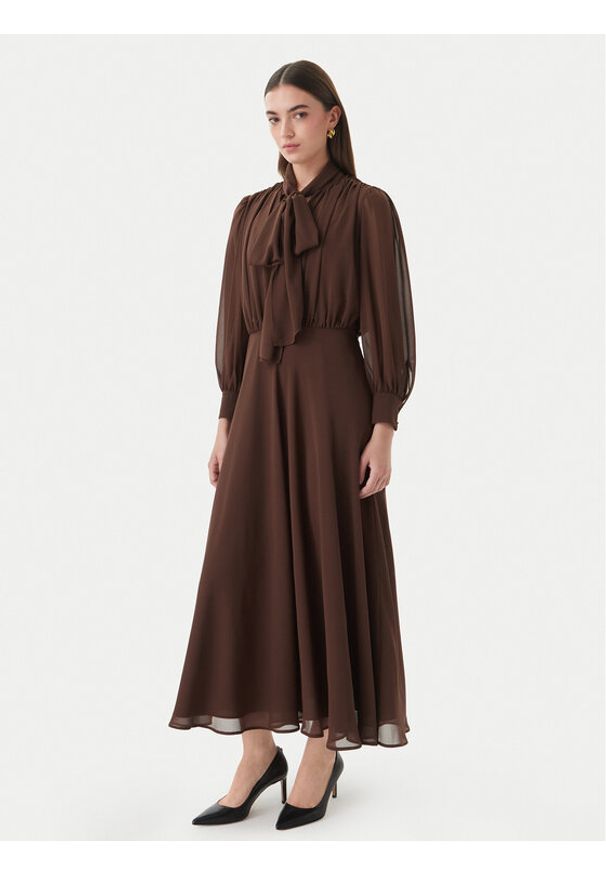 Marella Sukienka koktajlowa Giovane 2613221093 Brązowy Regular Fit. Kolor: brązowy. Materiał: syntetyk. Styl: wizytowy