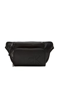 Calvin Klein Saszetka nerka Sculpted Impression Waistbag 38 LV04G3160G Czarny. Kolor: czarny. Materiał: skóra