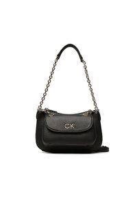 Calvin Klein Torebka Re-Lock Dbl Shoulder Bag K60K610183 Czarny. Kolor: czarny. Materiał: skórzane