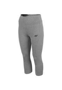 4f - Damskie Legginsy 3/4 H4Z22 SPDF350. Kolor: szary, wielokolorowy, brązowy. Sport: turystyka piesza #1