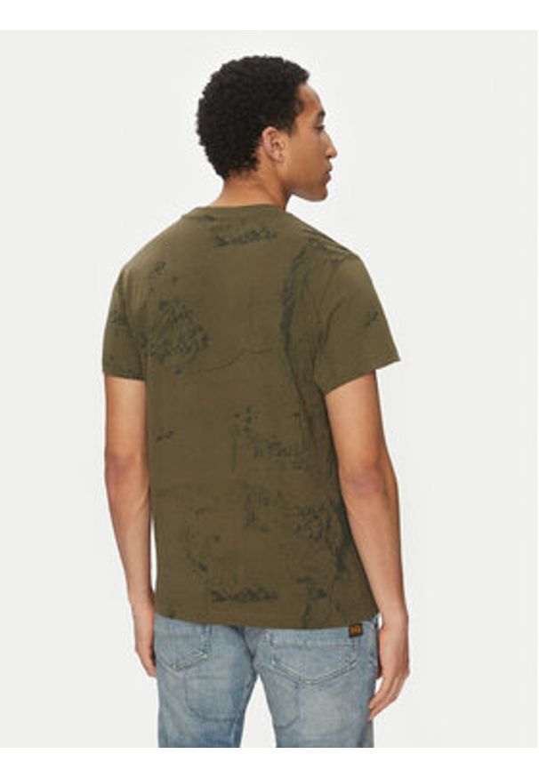 G-Star RAW - G-Star Raw T-Shirt Wash D25973-C338 H343 Zielony Regular Fit. Kolor: zielony. Materiał: bawełna