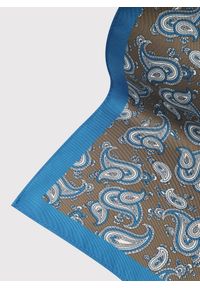 Pako Lorente - PAKO LORENTE - Brązowa poszetka męska paisley. Kolor: brązowy. Materiał: poliester. Wzór: paisley #2