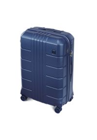 Wittchen - Średnia walizka z polikarbonu żłobiona. Kolor: niebieski. Materiał: poliester, guma #9