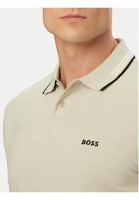 BOSS Polo Paul 50506193 Beżowy jasny Slim Fit. Typ kołnierza: polo. Kolor: beżowy. Materiał: bawełna #4