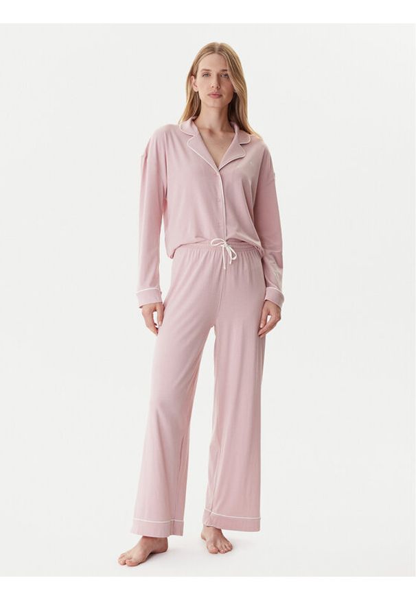 TOMMY HILFIGER - Tommy Hilfiger Piżama UW0UW06142 Różowy Relaxed Fit. Kolor: różowy. Materiał: bawełna