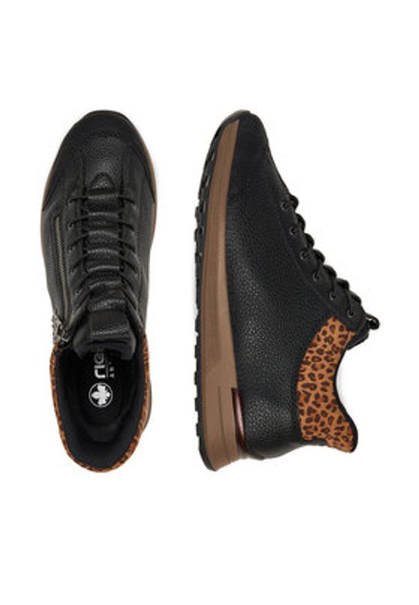 Rieker Sneakersy N1457-00 Czarny. Kolor: czarny. Materiał: syntetyk, materiał