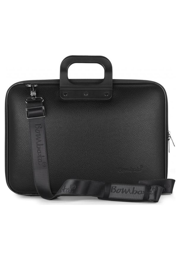 Torba Bombata AllBlack 17'' black. Wzór: paski. Styl: elegancki, wizytowy