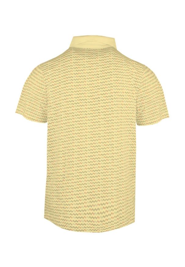 Koszulka Polo - Męska - Pako Jeans - Żółta w Drobny Wzór. Okazja: na co dzień. Typ kołnierza: polo. Kolor: żółty, złoty, wielokolorowy. Materiał: bawełna. Styl: casual