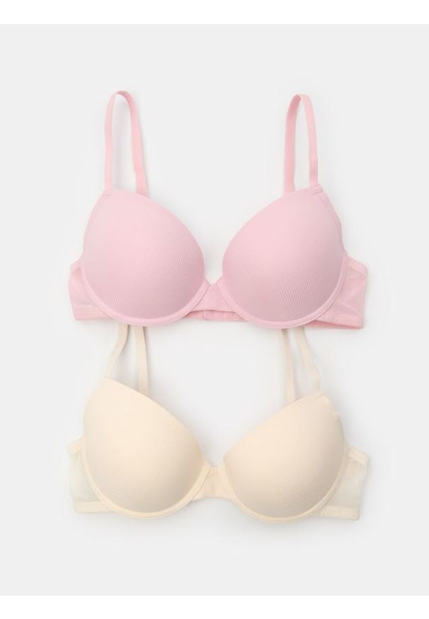 Sinsay - Biustonosz push-up z fiszbinami 2 pack - wielobarwny. Rodzaj stanika: push-up, biustonosz z fiszbinami