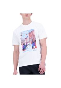 Koszulka New Balance MT31583SST - biała. Kolor: biały. Materiał: materiał, bawełna. Długość rękawa: krótki rękaw. Długość: krótkie. Sport: koszykówka #1