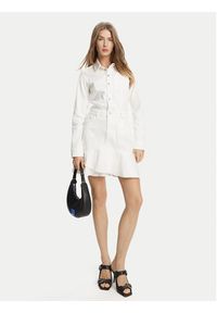Karl Lagerfeld Jeans Sukienka jeansowa A2W13046 Biały Regular Fit. Kolor: biały. Materiał: bawełna #3