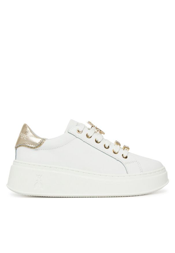 Patrizia Pepe Sneakersy PPJ302 27 Biały. Kolor: biały. Materiał: skóra
