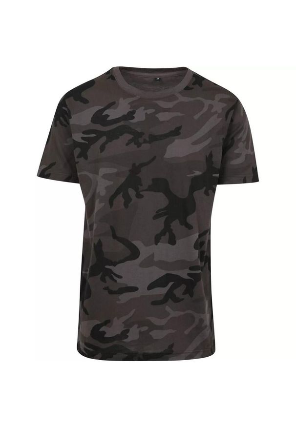 BUILD YOUR BRAND - Męska Koszulka Z Okrągłym Dekoltem Camo. Kolor: zielony, wielokolorowy, brązowy