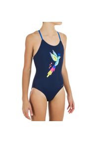 NABAIJI - Strój jednoczęściowy pływacki dla dzieci Nabaiji Lila Bird. Kolor: niebieski. Materiał: poliester, poliamid, elastan, materiał