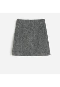 Reserved - Spódnica mini z domieszką wełny - Szary. Kolor: szary. Materiał: wełna #1