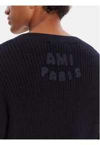 AMI PARIS Sweter UKS268.KN0068 Granatowy Regular Fit. Kolor: niebieski. Materiał: wełna #3