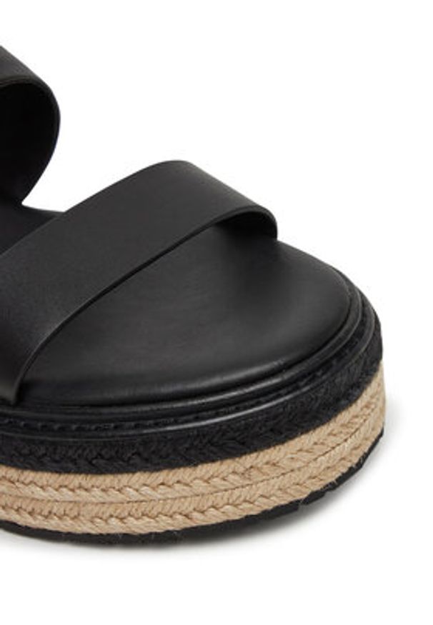 Calvin Klein Espadryle Flatform Wedge Slide - He HW0HW02374 Czarny. Kolor: czarny. Materiał: skóra