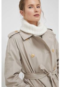 TOMMY HILFIGER - Tommy Hilfiger trencz bawełniany kolor beżowy przejściowy. Kolor: beżowy. Materiał: bawełna. Długość rękawa: raglanowy rękaw. Styl: klasyczny #2