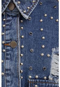 Answear Lab koszula jeansowa damska kolor niebieski relaxed z kołnierzykiem klasycznym. Typ kołnierza: kołnierzyk klasyczny. Kolor: niebieski. Materiał: jeans. Styl: wakacyjny, klasyczny #3